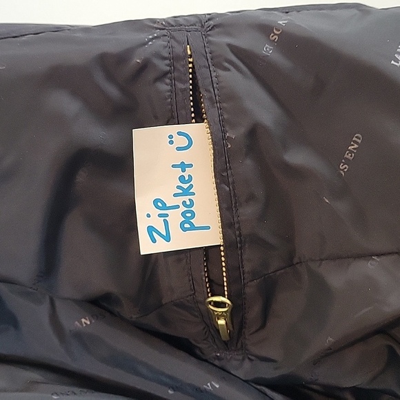 Lands' End black quilted puffer Goose Down coat XL - Picture 3 of 11